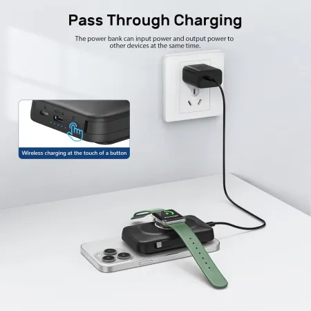 Mocny magnetyczny bezprzewodowy PowerBank Genmifly MagSafe 10000 PN-W35