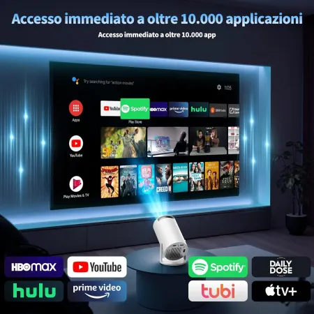 Projektor Ultra HD 2026 WiFi 6 BT 5.0 Android 11 Netflix Youtube USB