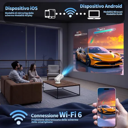 Projektor Ultra HD 2026 WiFi 6 BT 5.0 Android 11 Netflix Youtube USB